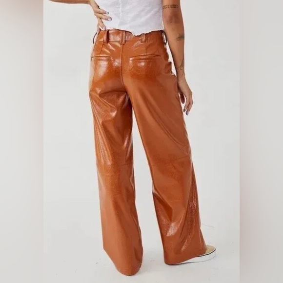 Free People Star-Crossed Lovers Vegan Straight-Leg Pants Size 14.B20 - Picture 4 of 9